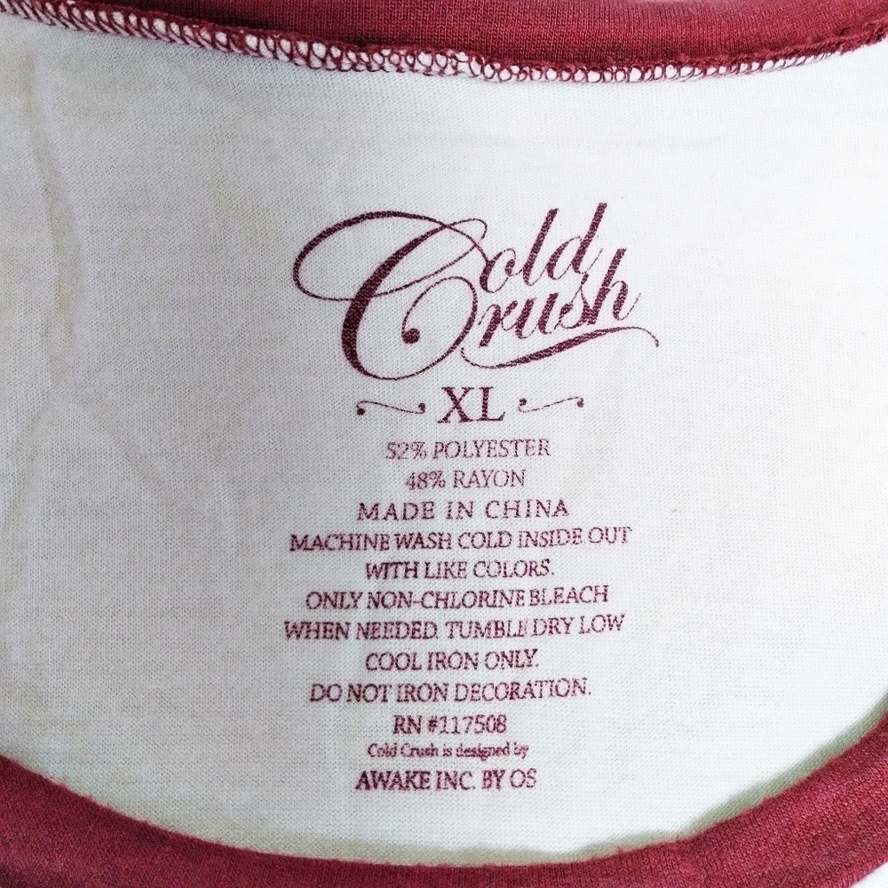 Cold Crush Good Vibes Raglan Baseball Tee Shirt - Picture 6 of 6